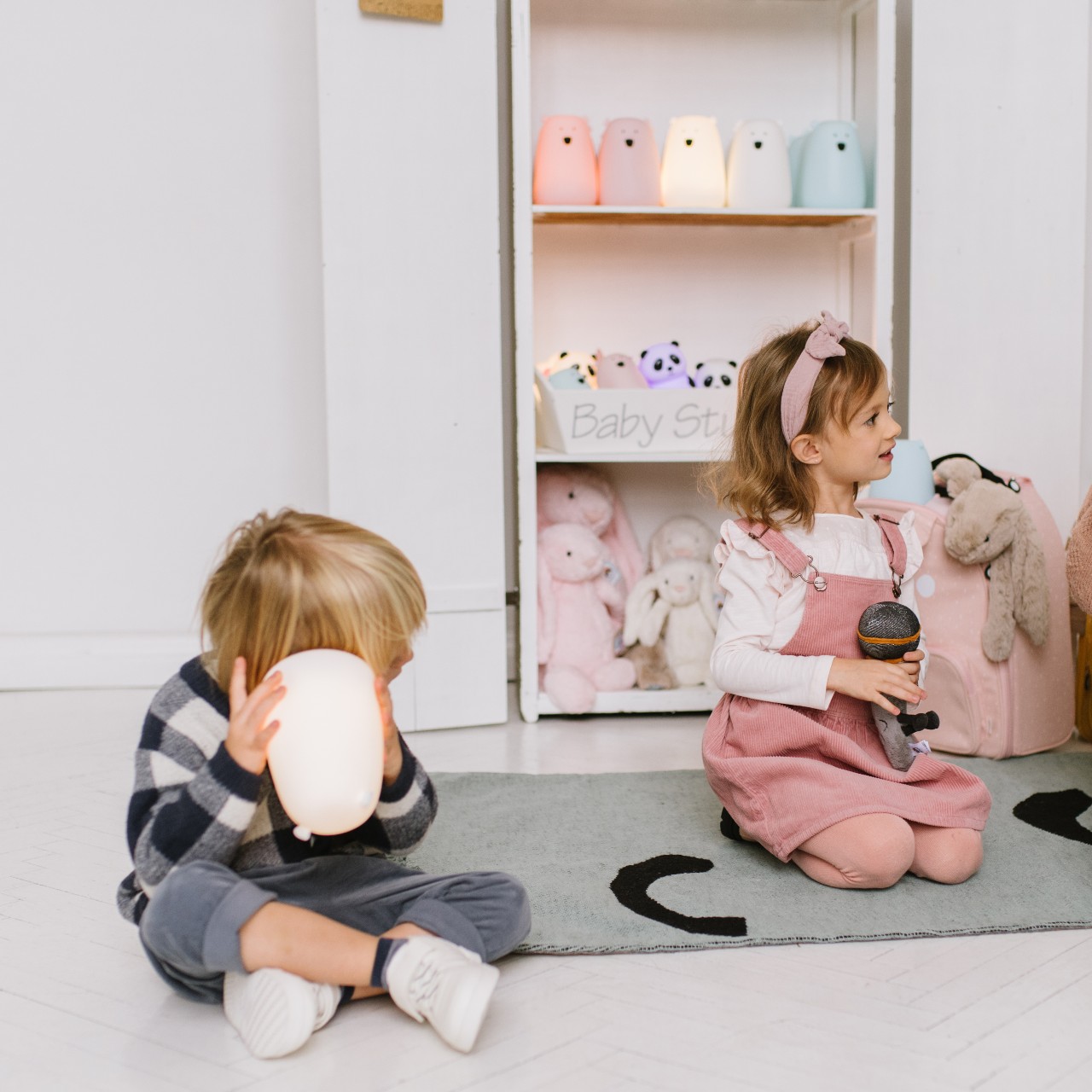 Rabbit&Friends Lampka Nocna Miś duży Biały USB