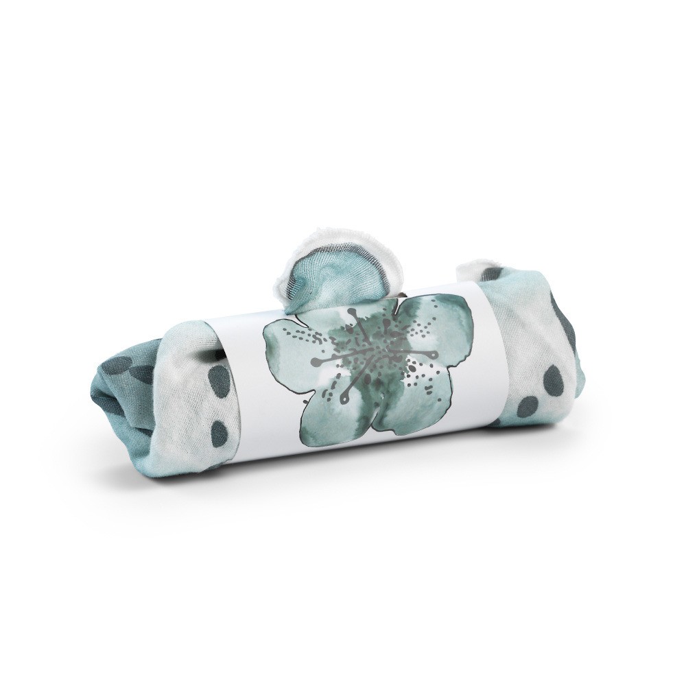 Elodie Details, Kocyk Bambusowy Embedding Bloom Petrol