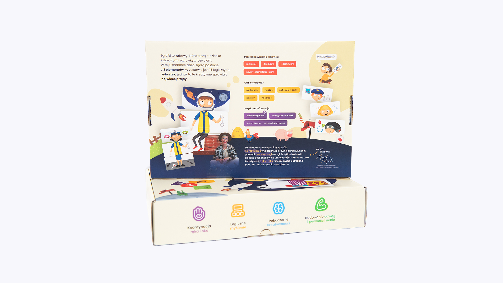 Tupi Drewniana Układanka Postacie Mix&Match Kreatywna 3+