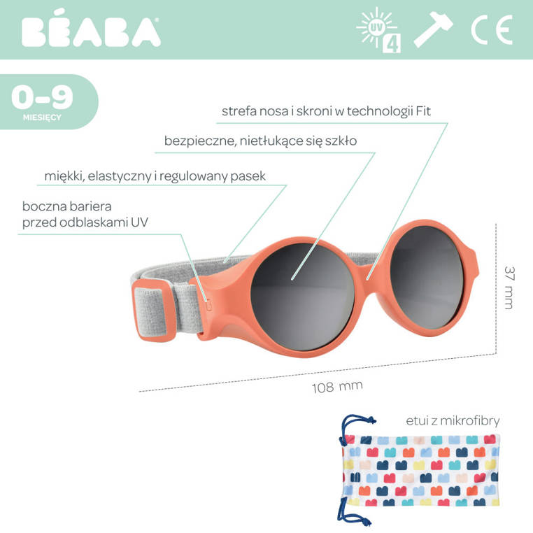 Beaba Okulary przeciwsłoneczne niemowlęce 0-9m Pample | UV 4