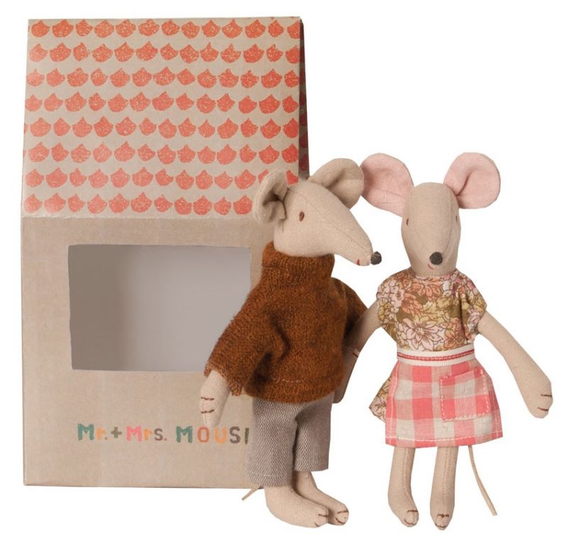 Maileg Myszka Mama i Tata w Domku 12cm 3+