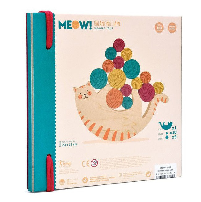 Londji Drewniana Zabawka Balansująca Kotek Meow 3+