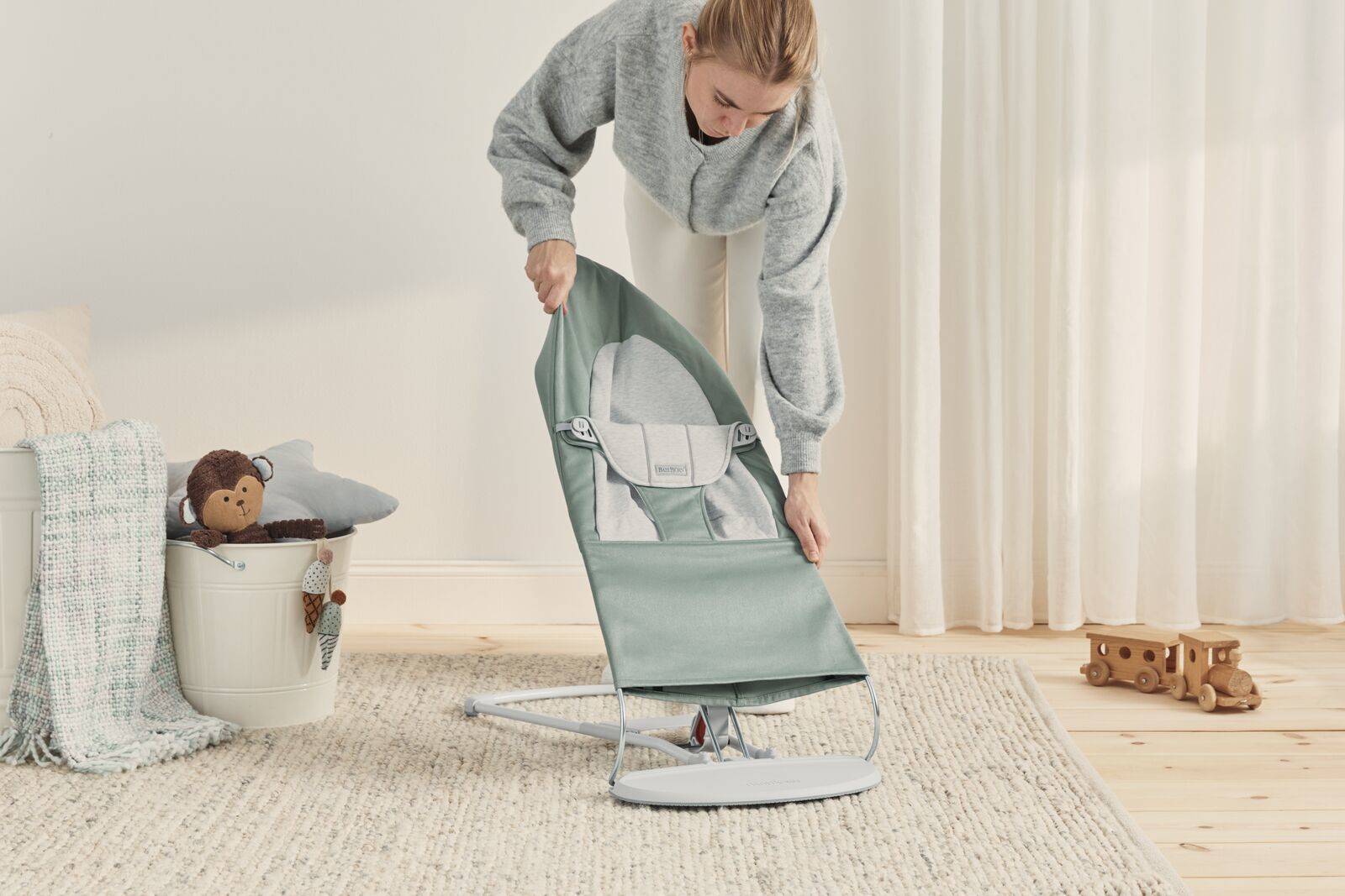 Babybjorn Leżaczek Balance Soft Bawełna Jasnoszary 0+