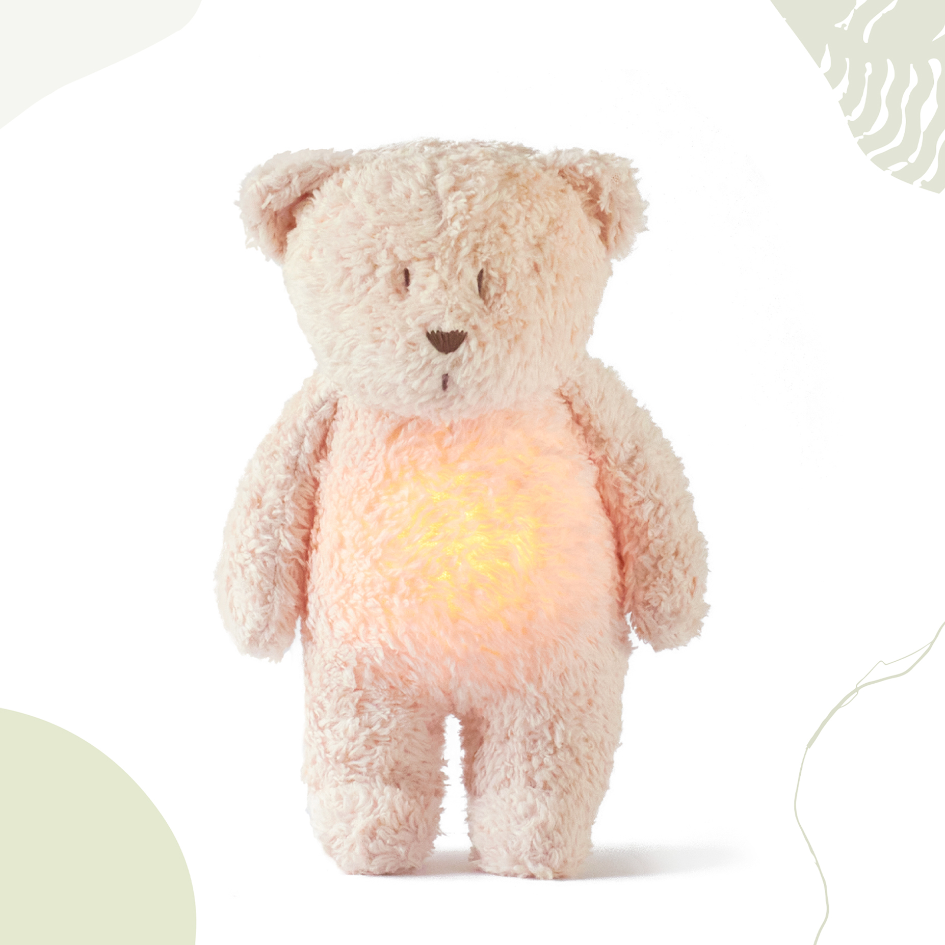 Moonie Szumiący Miś Organic z Lampką Rose 0+