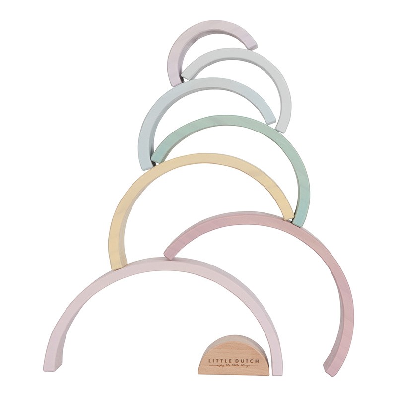 Little Dutch Drewniana Tęcza Pastelowa 8el 1+