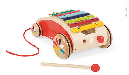 Janod Xyloroller Cymbałki do ciągnięcia Czerwony 1+