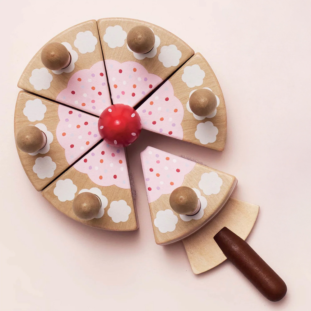 Drewniany tort urodzinowy ze świeczkami, zabawka dla dzieci | Le Toy Van