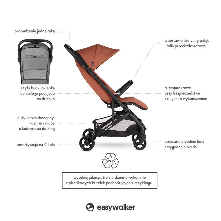 Easywalker Miley² Wózek Spacerowy Sunset Red 0+