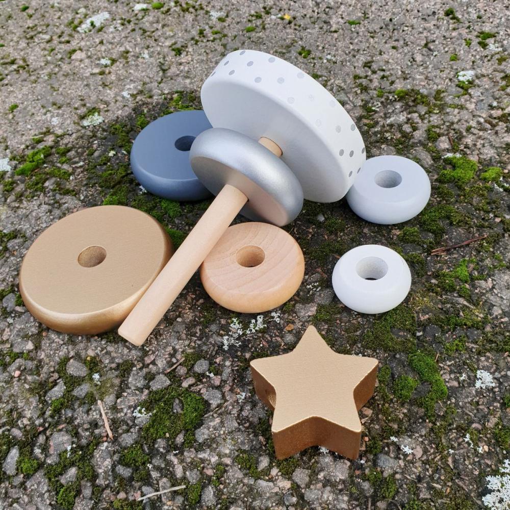 JaBaDaBaDo Wieża Piramida Srebrna Drewniana 6m+