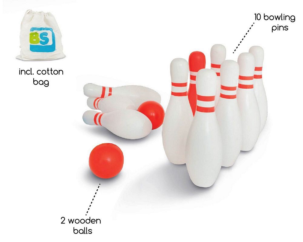 BS Toys Kręgle Biało-Czerwone 18cm 4+