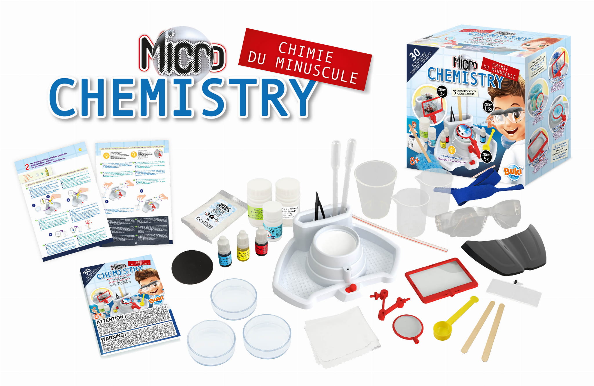 Buki Zestaw Chemia pod mikroskopem - 30 eksperymentów 8+