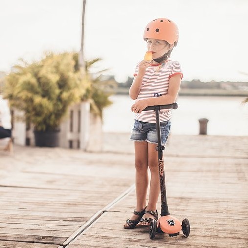 Scootandride, Kask S-M dla dzieci 3+ Peach kolekcja Icecream 2020