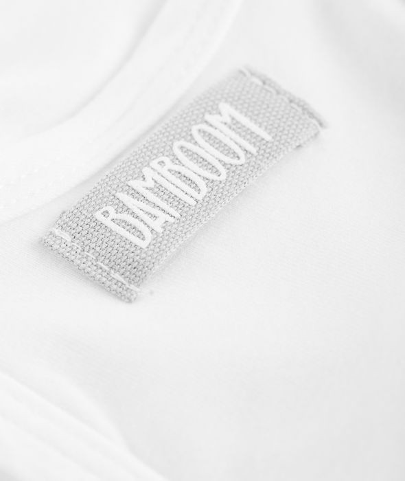 Bamboom, Body Niemowlęce bez Rękawów Bambus Organiczny Białe 0-1m