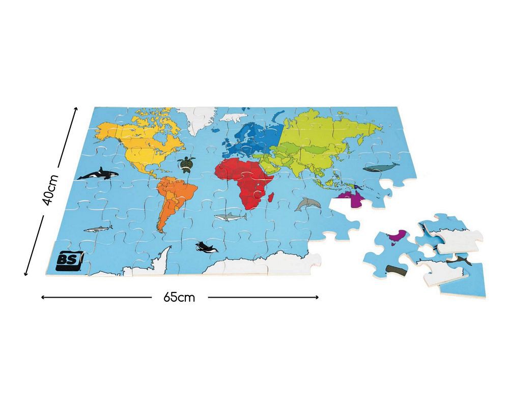 BS Toys Puzzle Mapa Świata 4+ Edukacyjne