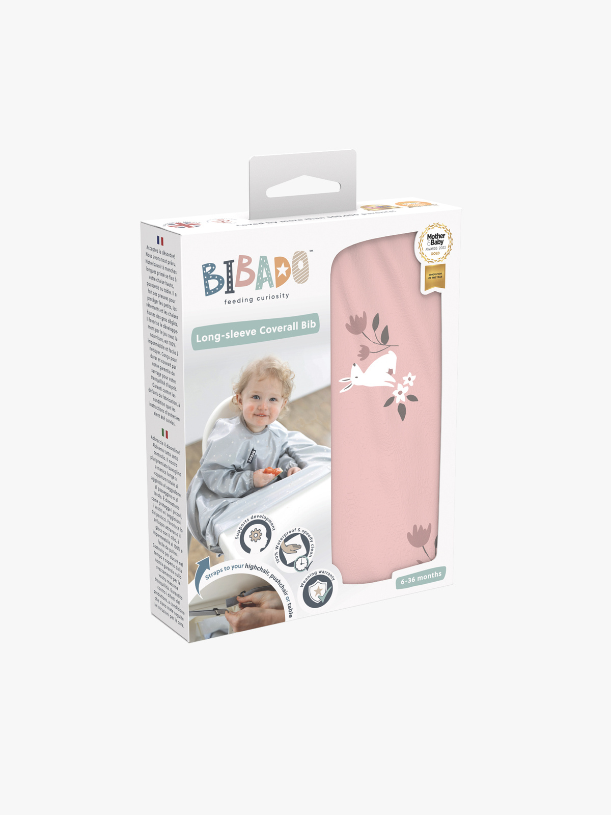 BIBaDO Wodoodporny śliniak z długim rękawem BLW 6m+