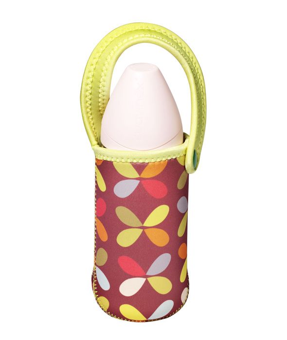 Etui na butelkę neoprenowe limonkowe w liście | 0+