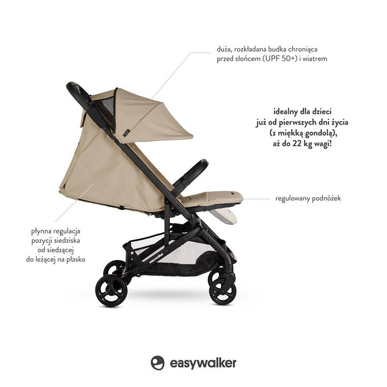 Easywalker Miley² Wózek Spacerowy Kompaktowy Sand Taupe