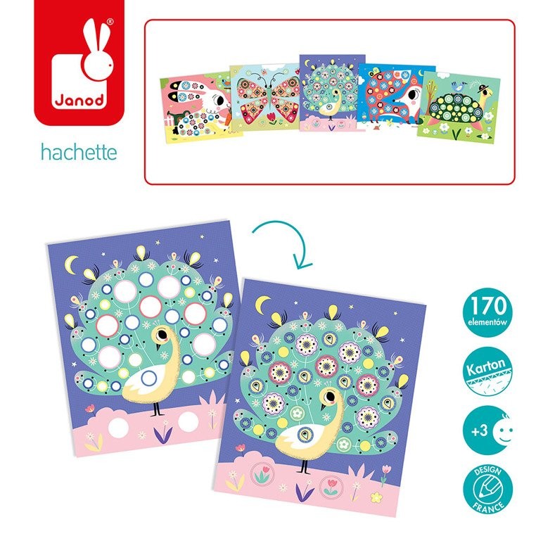 Janod Zestaw Piankowe Naklejki Kwieciste Zwierzątka 3+