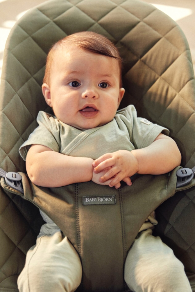 BabyBjorn Leżaczek Bliss Woven Ciemnozielony