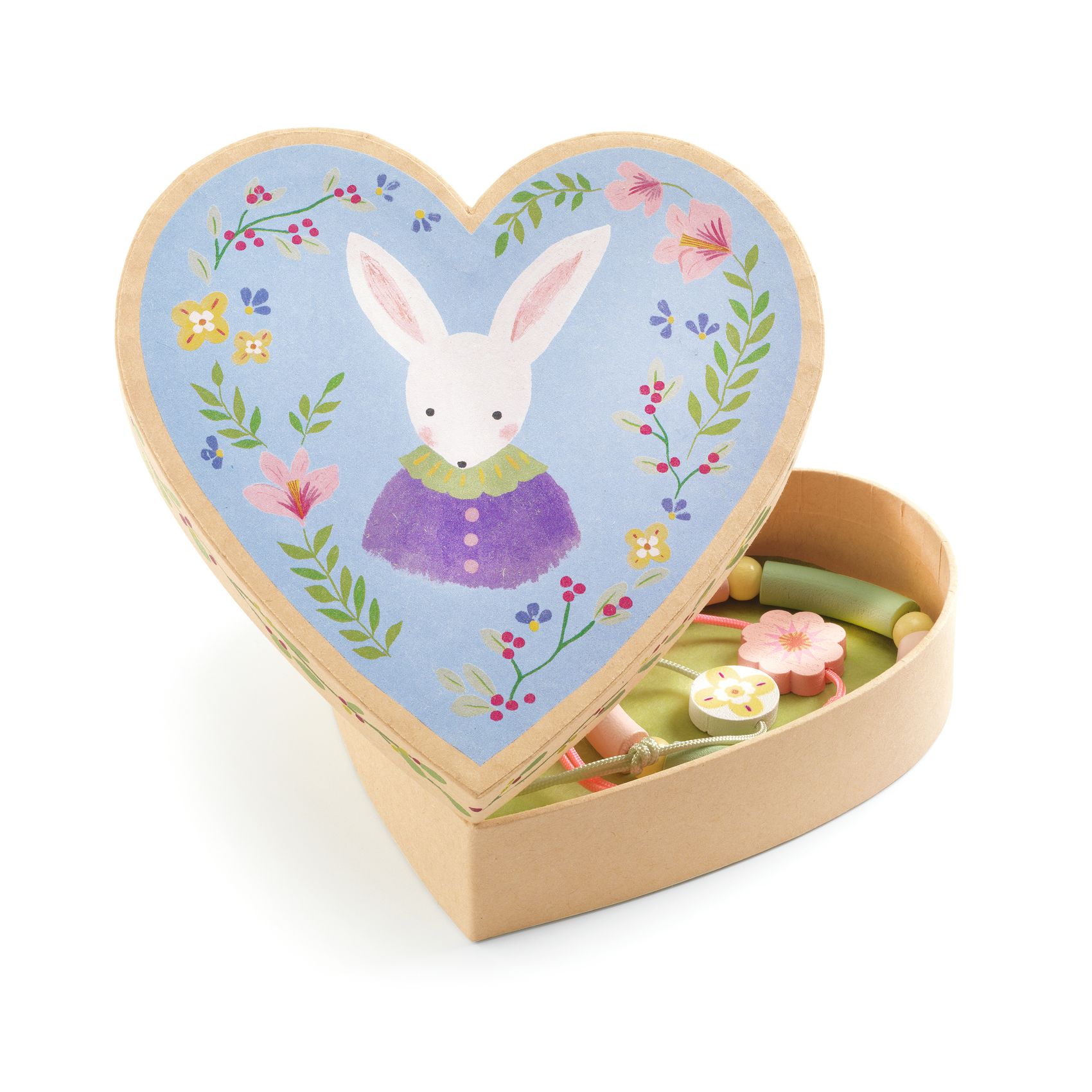 Djeco Bransoletki w Pudełku Serce Króliczek Zestaw 4+