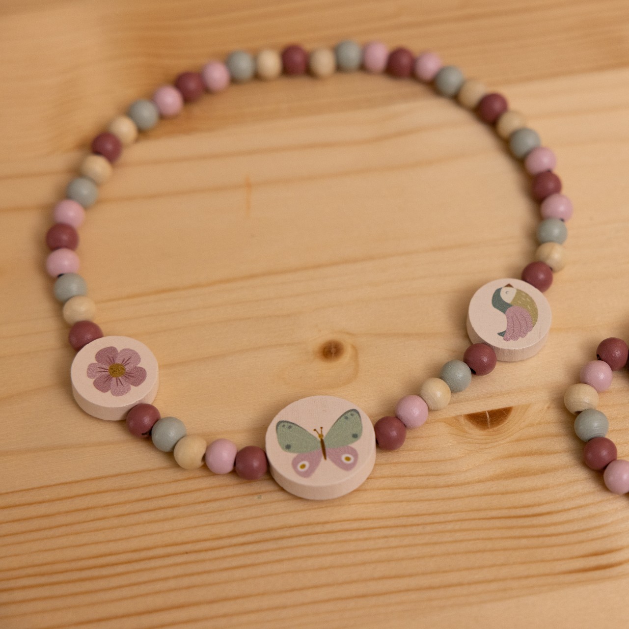 Little Dutch Biżuteria Drewniana Flowers & Butterflies 3+