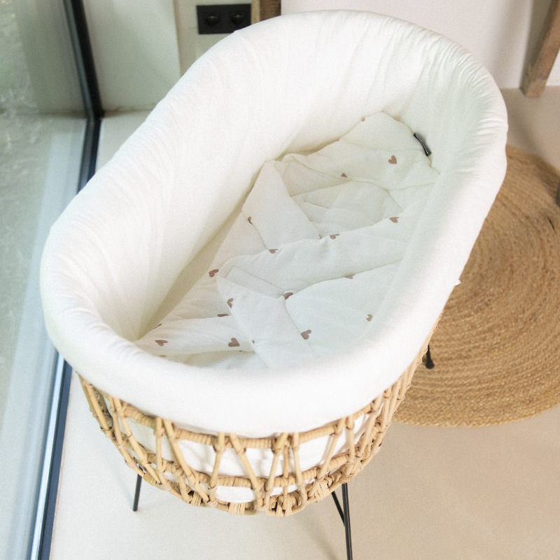 Childhome Łóżeczko Rattanowe Natural/Black 90x51cm 0-6m