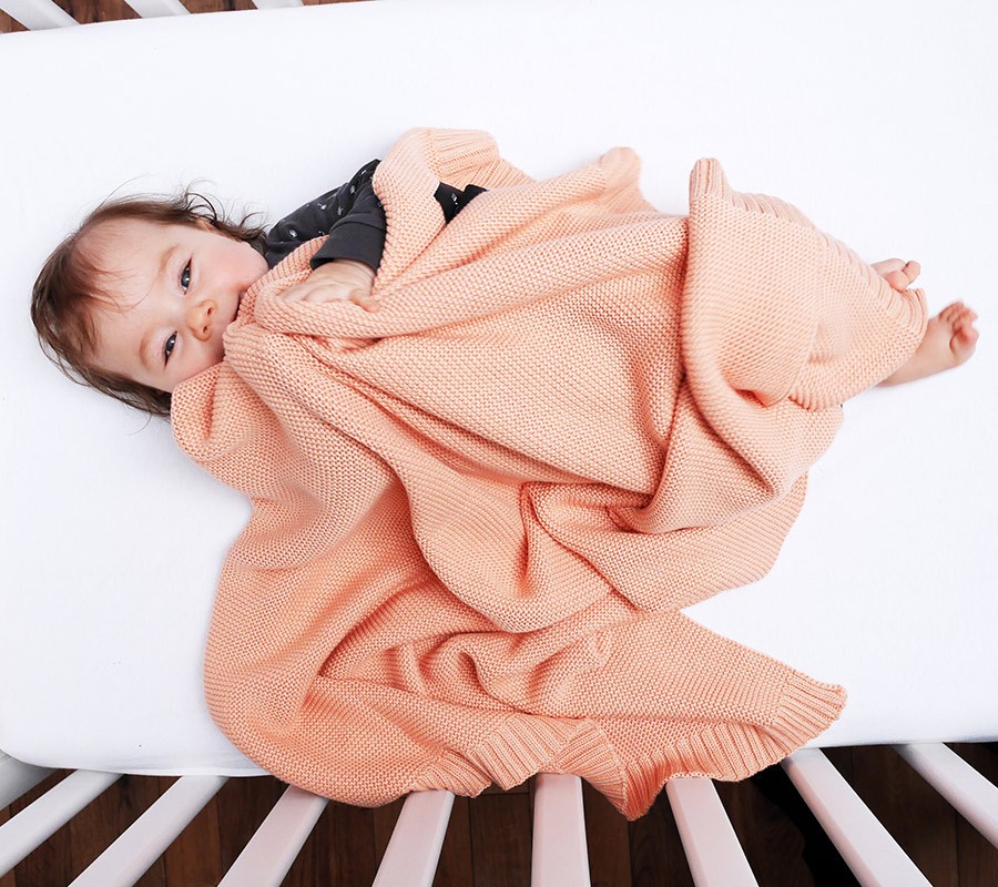 Lullalove Bambusowy Koc Brzoskwinia 80x100cm