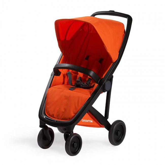 Wózek Greentom Upp Classic Czarny-Pomarańczowy 6m+