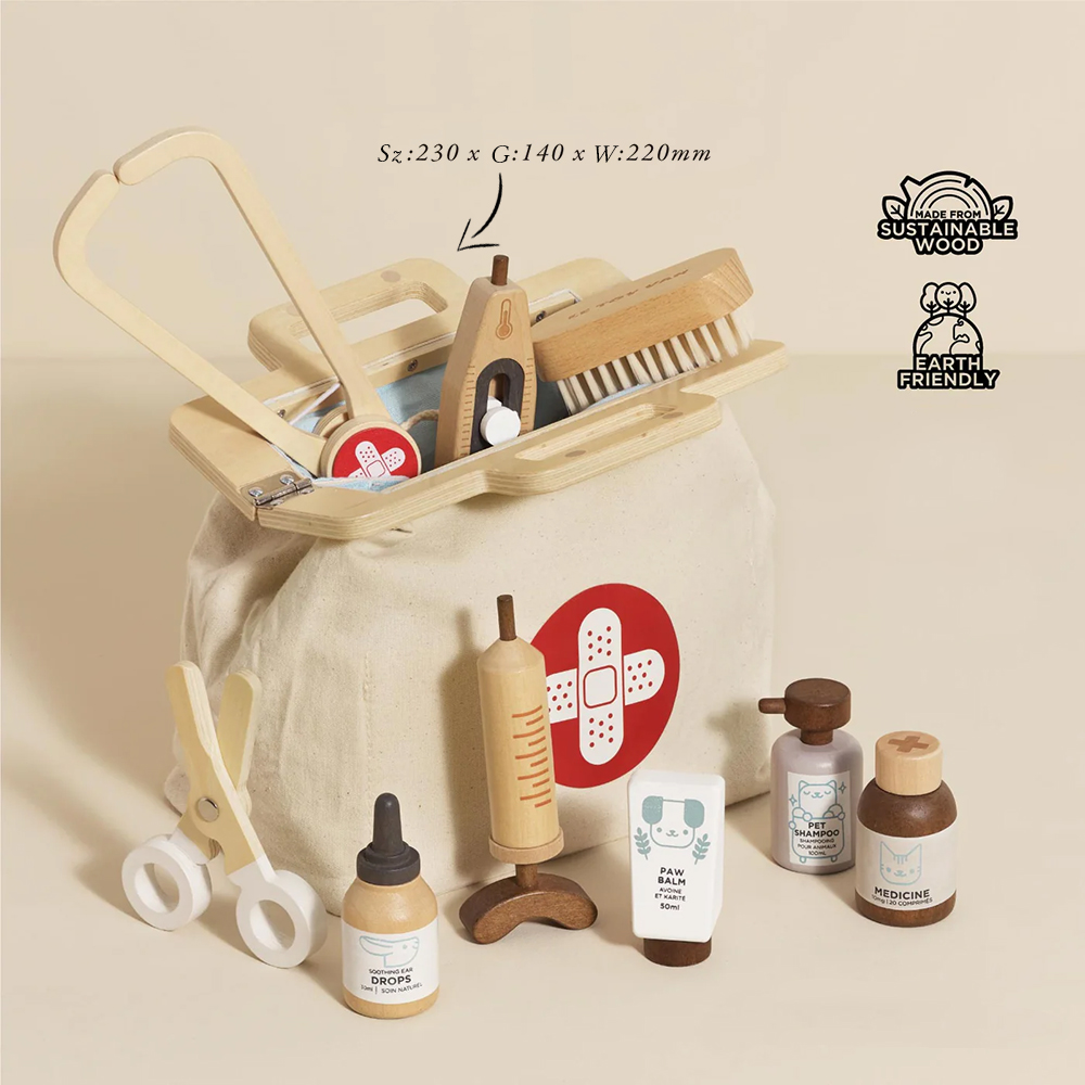 Le Toy Van – Drewniany zestaw lekarza weterynarza FSC dla dzieci 3+