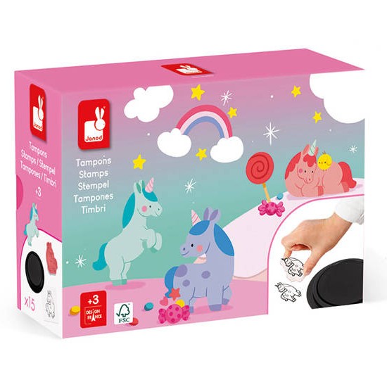 Janod Zestaw stempelki Jednorożec 18m+