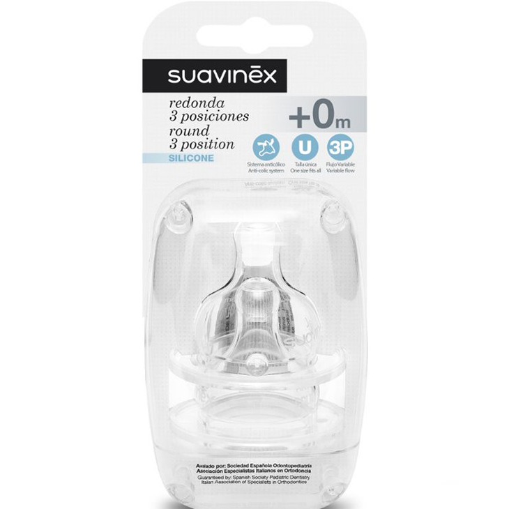 Suavinex Smoczki Okrągłe Wolny Przepływ 0M+ 2szt
