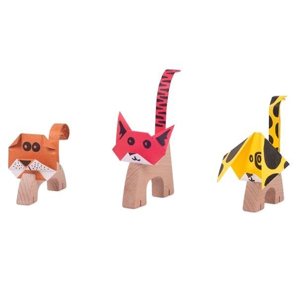 Kipod WoodyGami Drewniane Zwierzątka Origami 1+