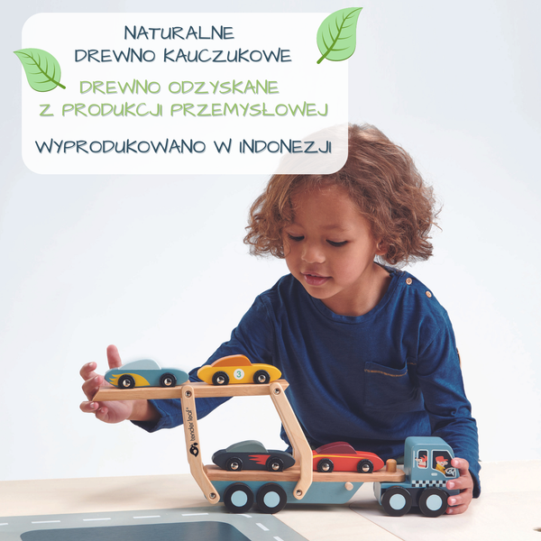 Tender Leaf Toys Laweta z autkami Drewniana 3+