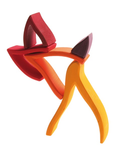 Grimm's Ogień 5-elementowy - Klocki Drewniane 1+