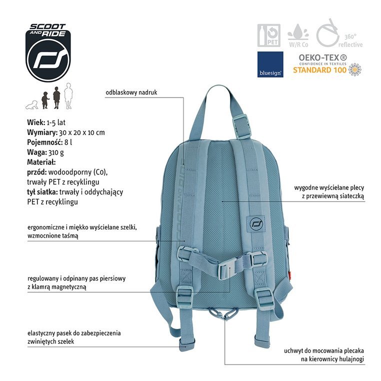 Scoot & Ride Plecak na hulajnogę Steel 1-5 lat