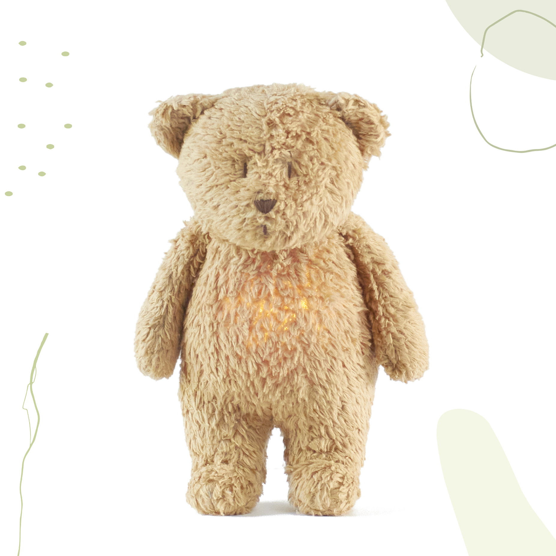 Moonie, Szumiący miś organic z lampką  Cappuccino