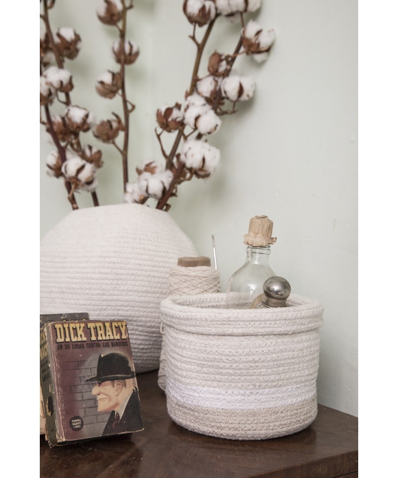 Lorena Canals Kosz Basket Mini Tricolor Ivory 15x15cm