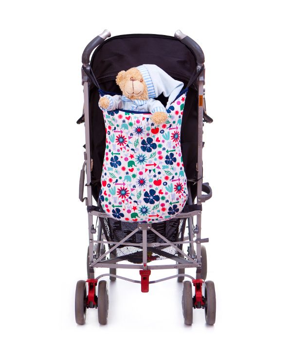 Torba na wózek z neoprenu niebieska w kształty | PS7378