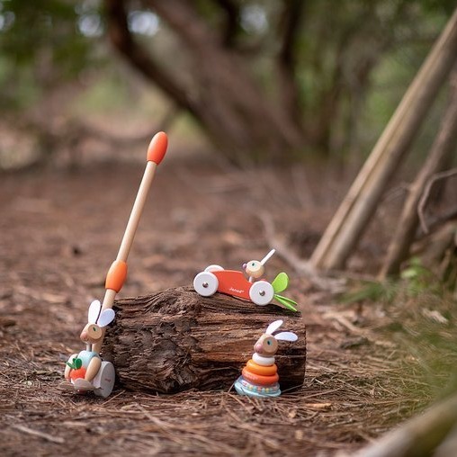 Janod Pchacz Drewniany Walec Pure 18m+