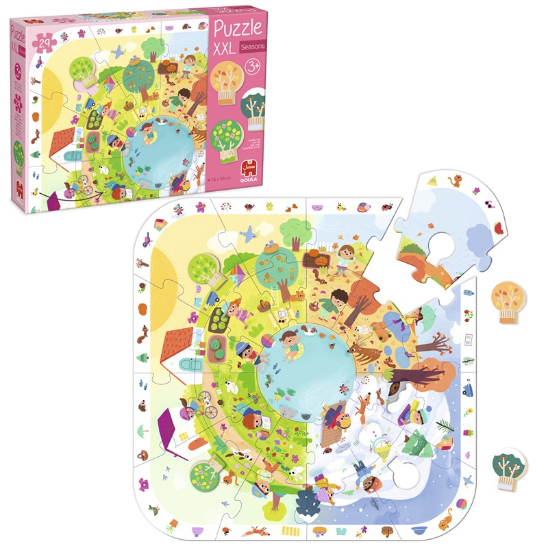 Goula Puzzle XXL Pory Roku Drewniane 29el 3+