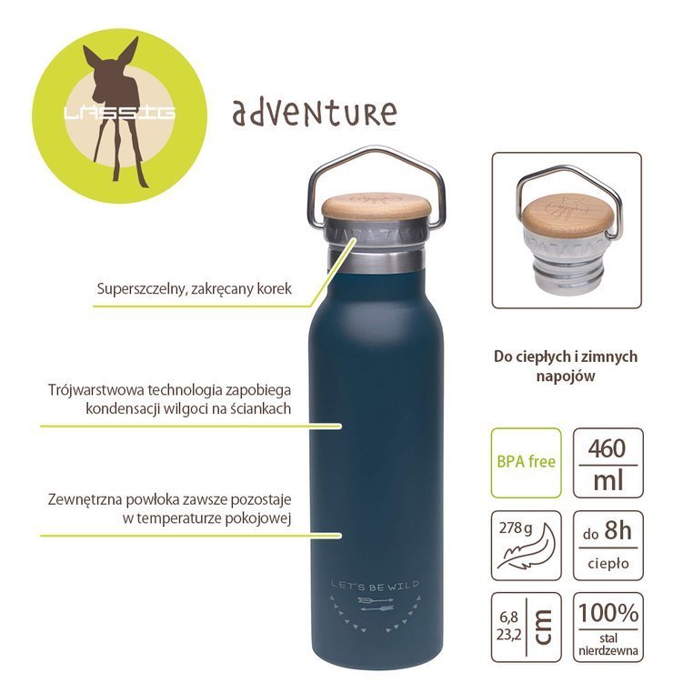 Lassig Termos Adventure blue 460ml dla dzieci