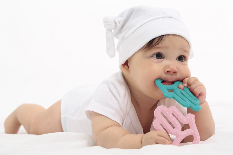 Minikoioi Gryzak Silikonowy Różany 0+