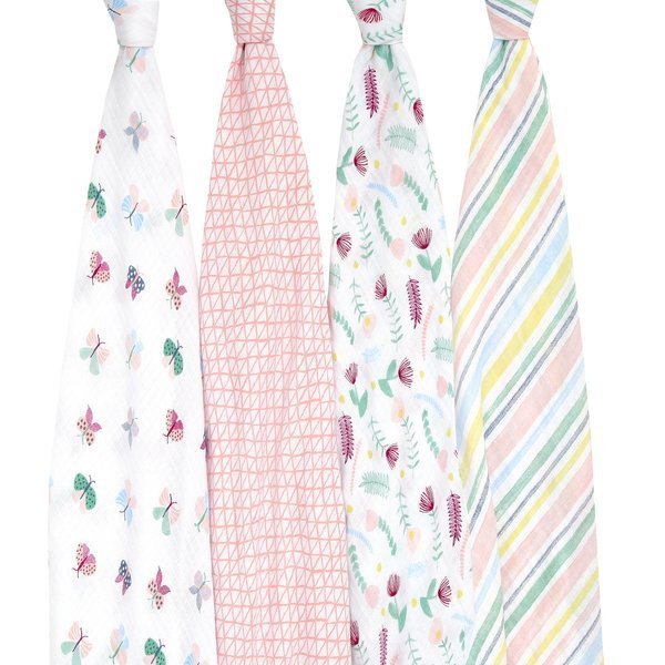 Aden + Anais Otulacze Muślinowe Floral Fauna 4szt 112cm