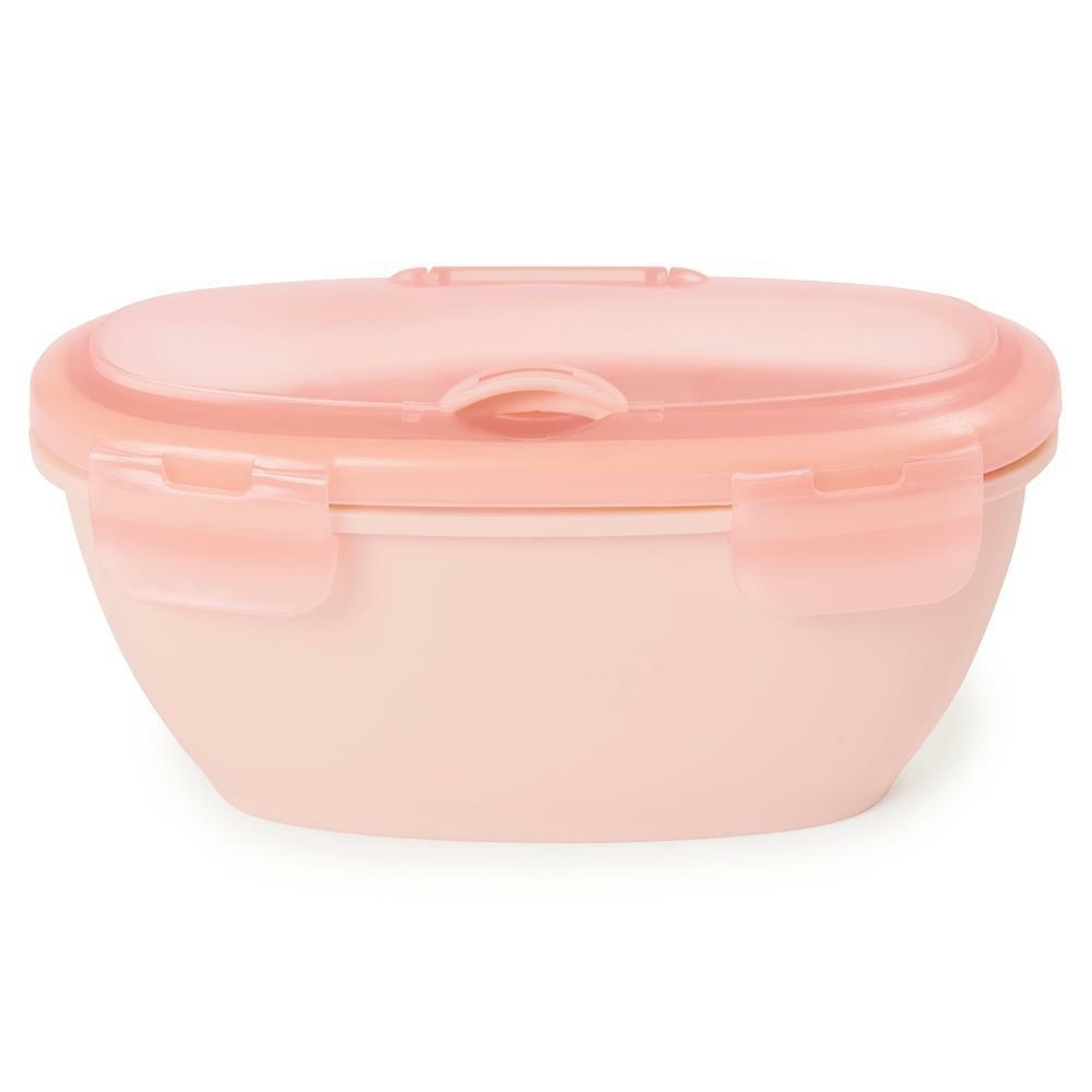 Skip Hop Zestaw Pojemnik + Łyżka Easy-Serve Grey/Soft Coral 3m+