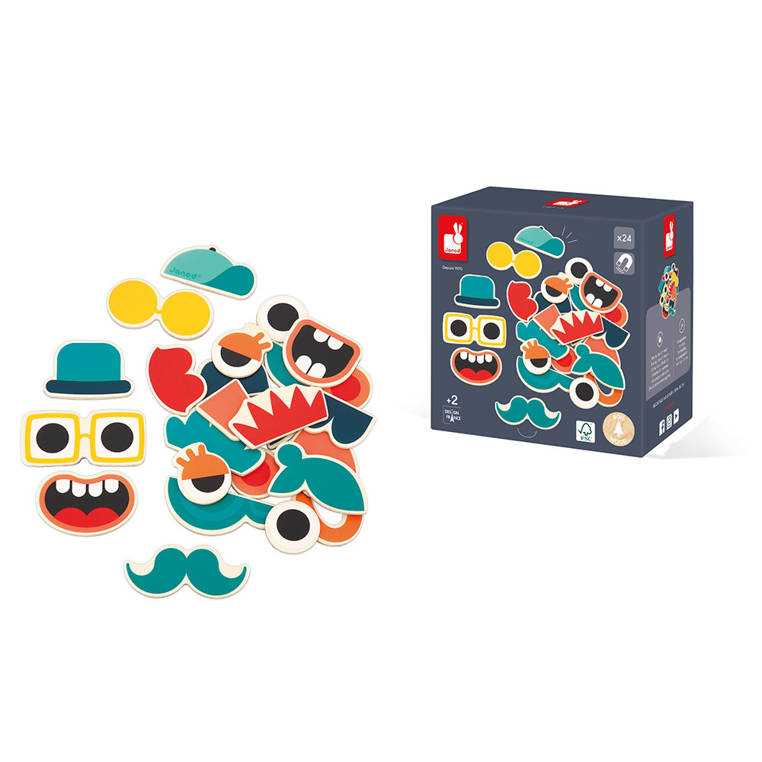 Janod,  Magnesy 24 szt Portrety