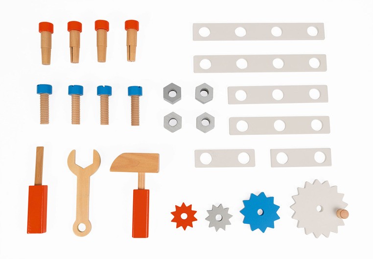 Janod, Wózek warsztat magnetyczny z narzędziami Brico ‘Kids