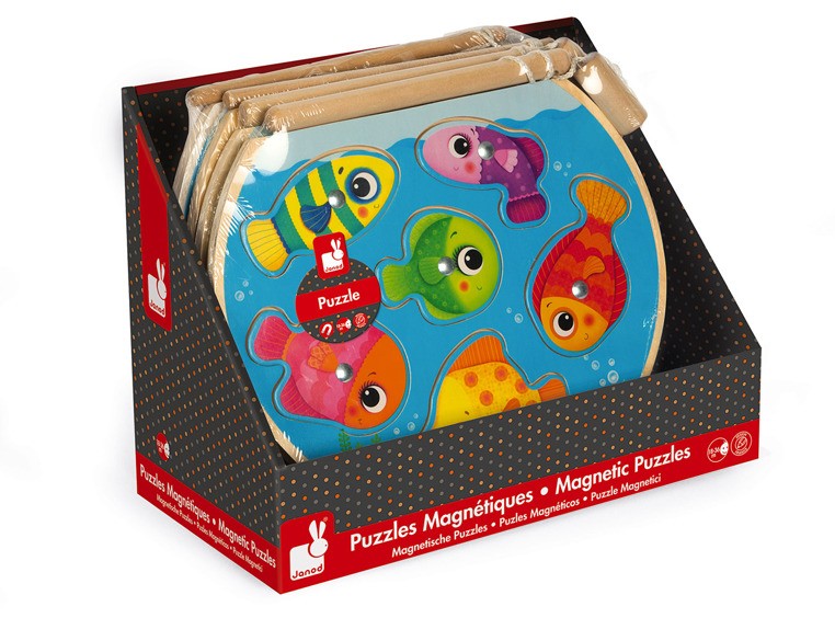 Janod Puzzle Magnetyczne Szybkie Rybki z Wędką 18m+