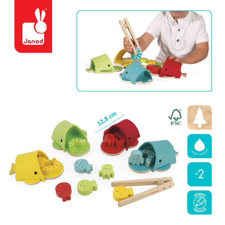 Janod Wieloryby Sortowanie Kolorów Filcowe 2+