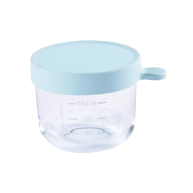 Beaba Pojemnik słoiczek szklany 150 ml light blue