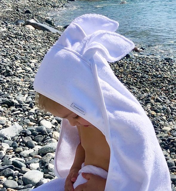 Bamboom Ręcznik z Kapturkiem Biały 100x100cm 0m+